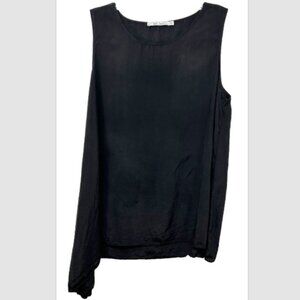 Beau Jours ladies blouse large black Lagenlook Artsy Art to Wear asymmetrical